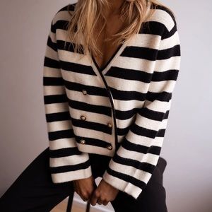 Striped 100% Cotton Cardigan